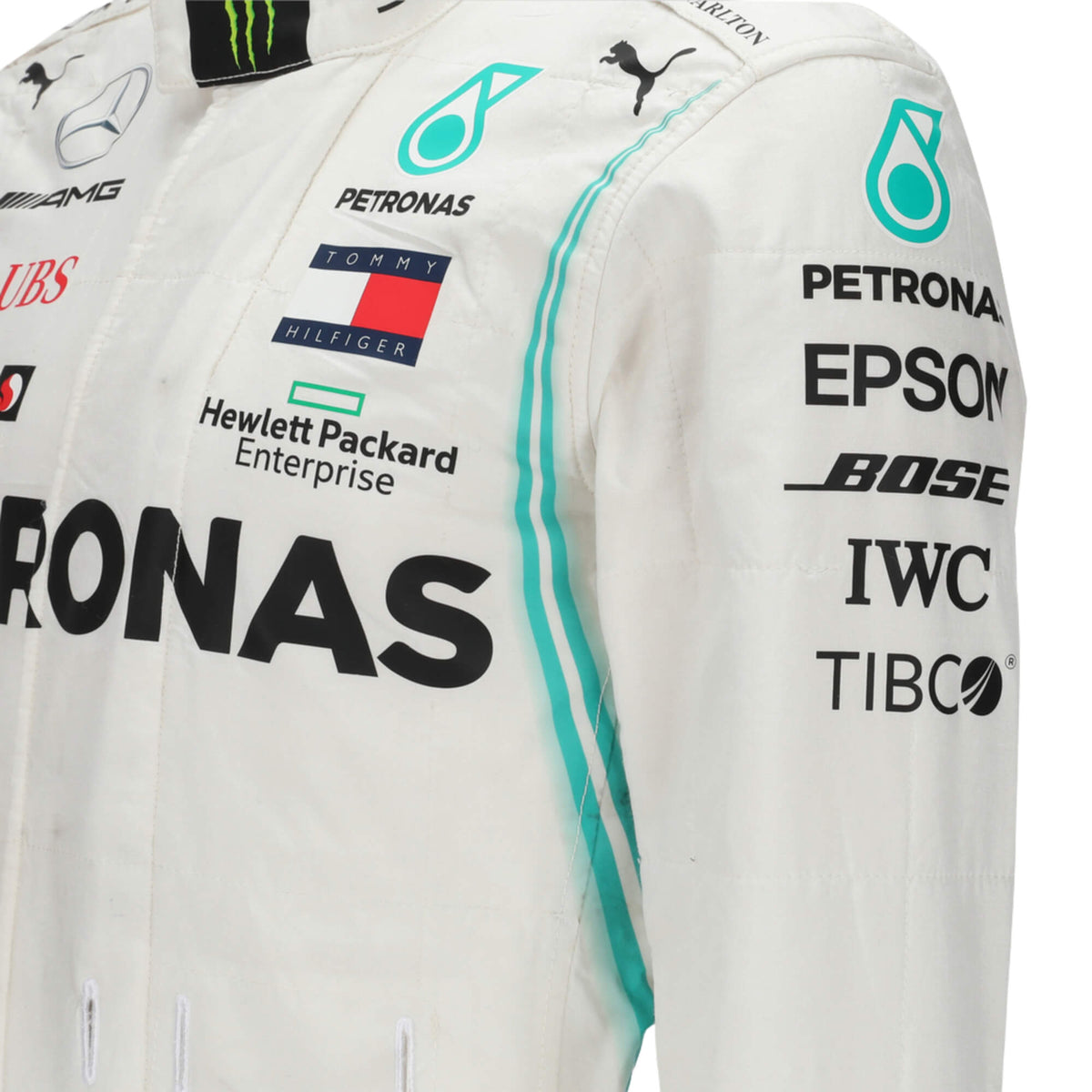 Valtteri Bottas Mercedes AMG 2018 racing suit detail view