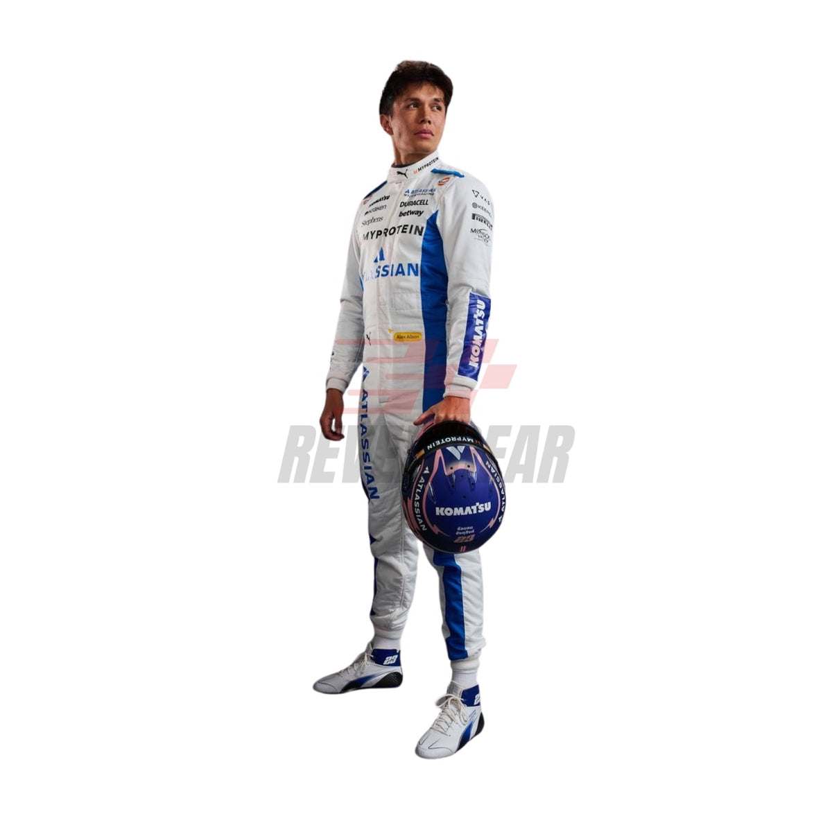 Alex Albon Williams 2025 Monaco Thai flag suit back view