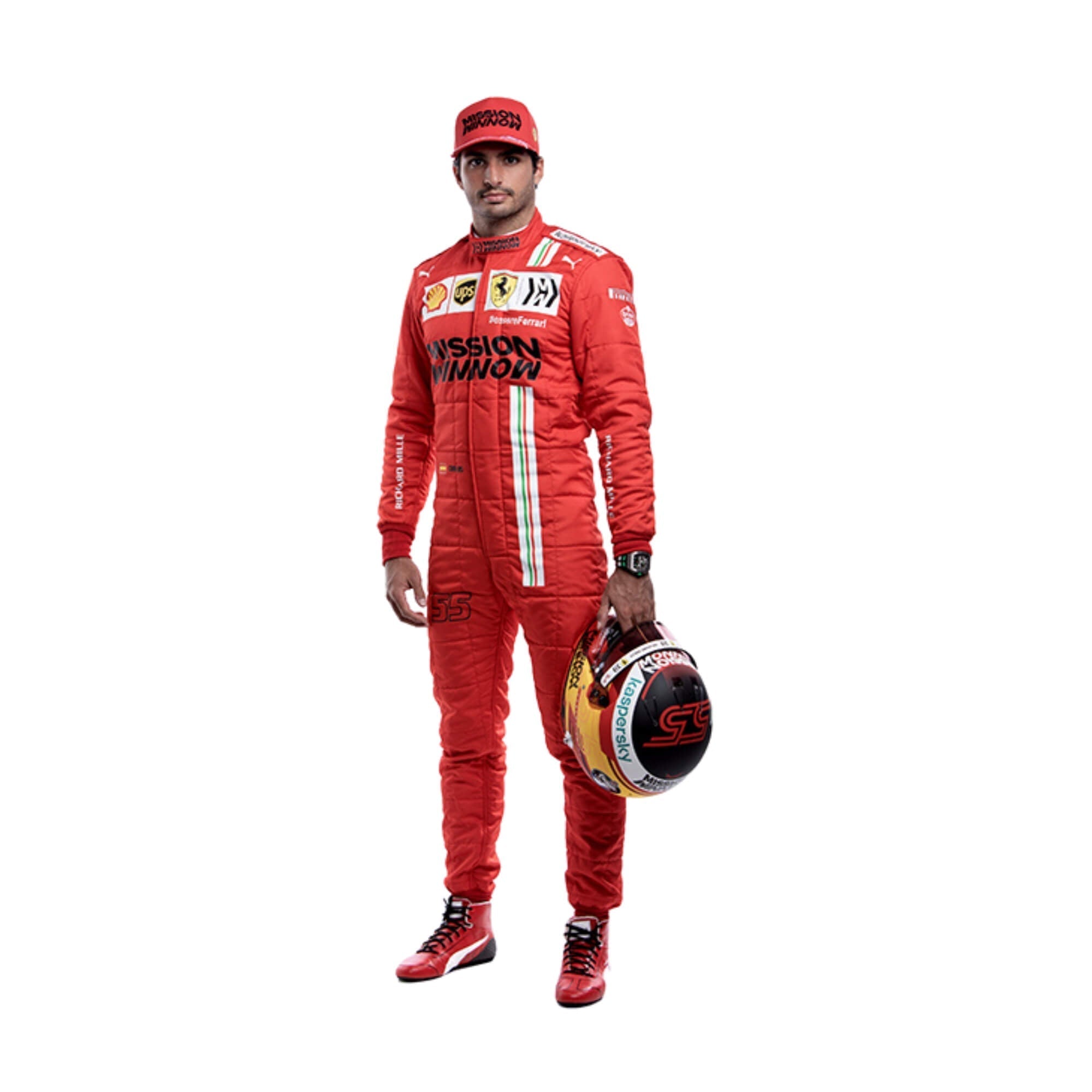 Carlos Sainz 2021 F1 Racing Suit Team Ferrari Mission Winnow