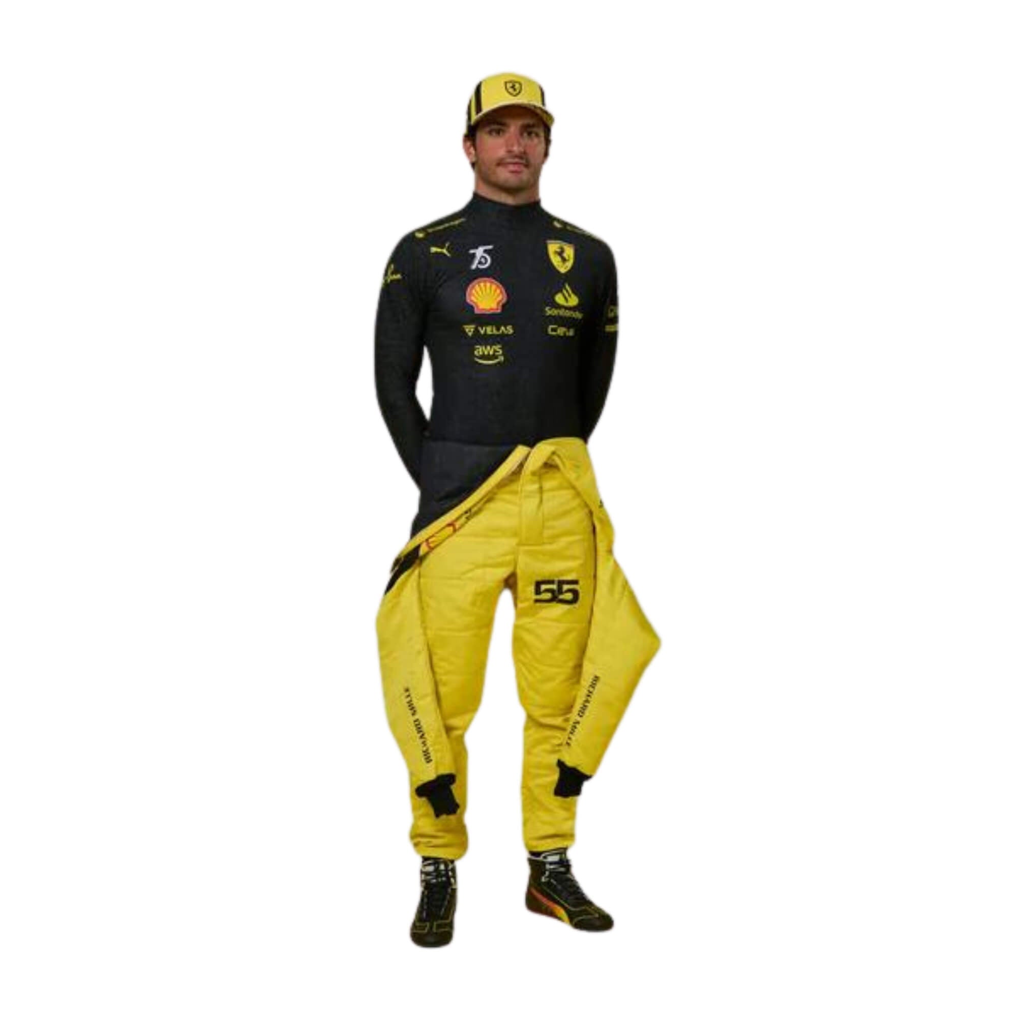 Carlos Sainz 2022 75th Anniversary F1 Racing Suit Team Ferrari