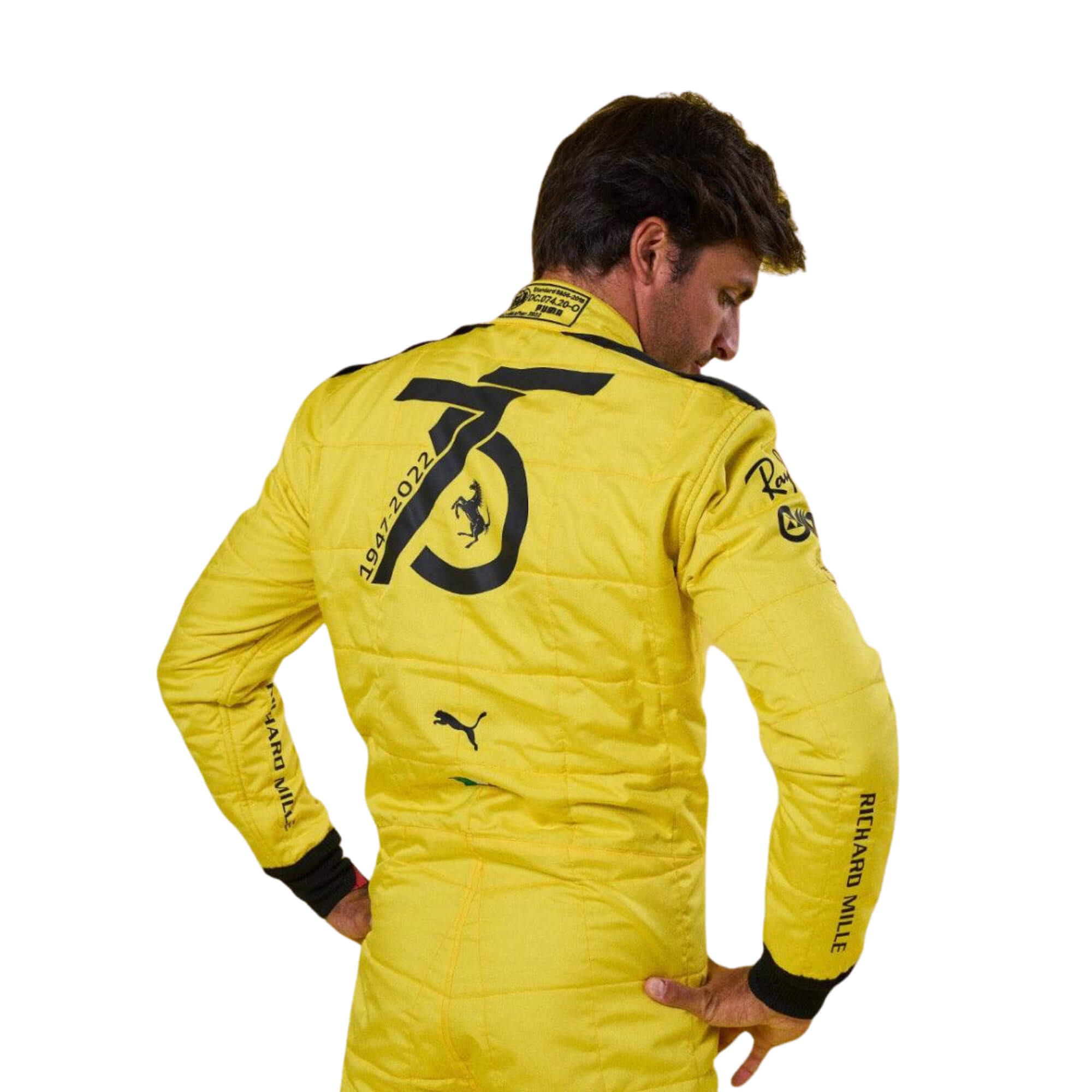 Carlos Sainz 2022 75th Anniversary F1 Racing Suit Team Ferrari