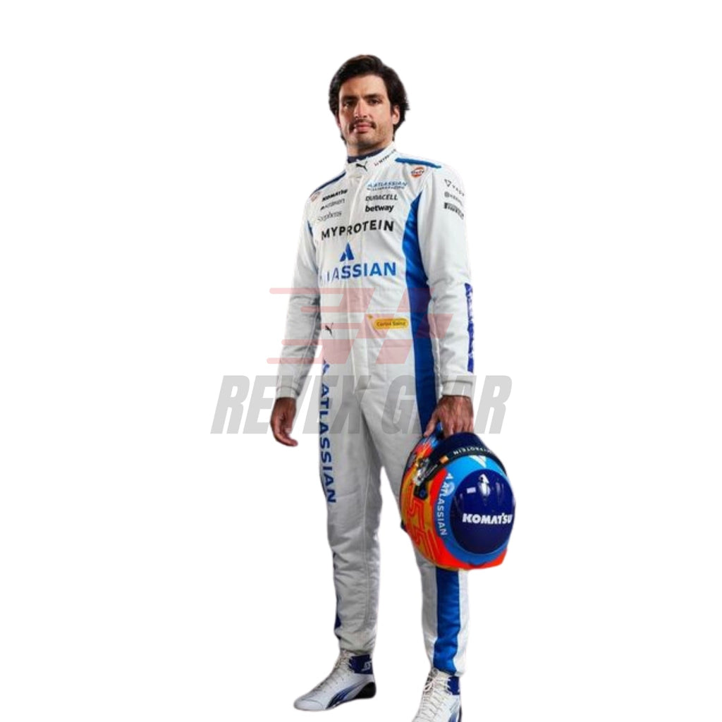Carlos Sainz Williams 2025 Monaco Spanish flag suit front view