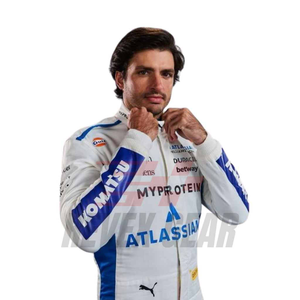 Carlos Sainz Williams 2025 Monaco Spanish flag suit back view