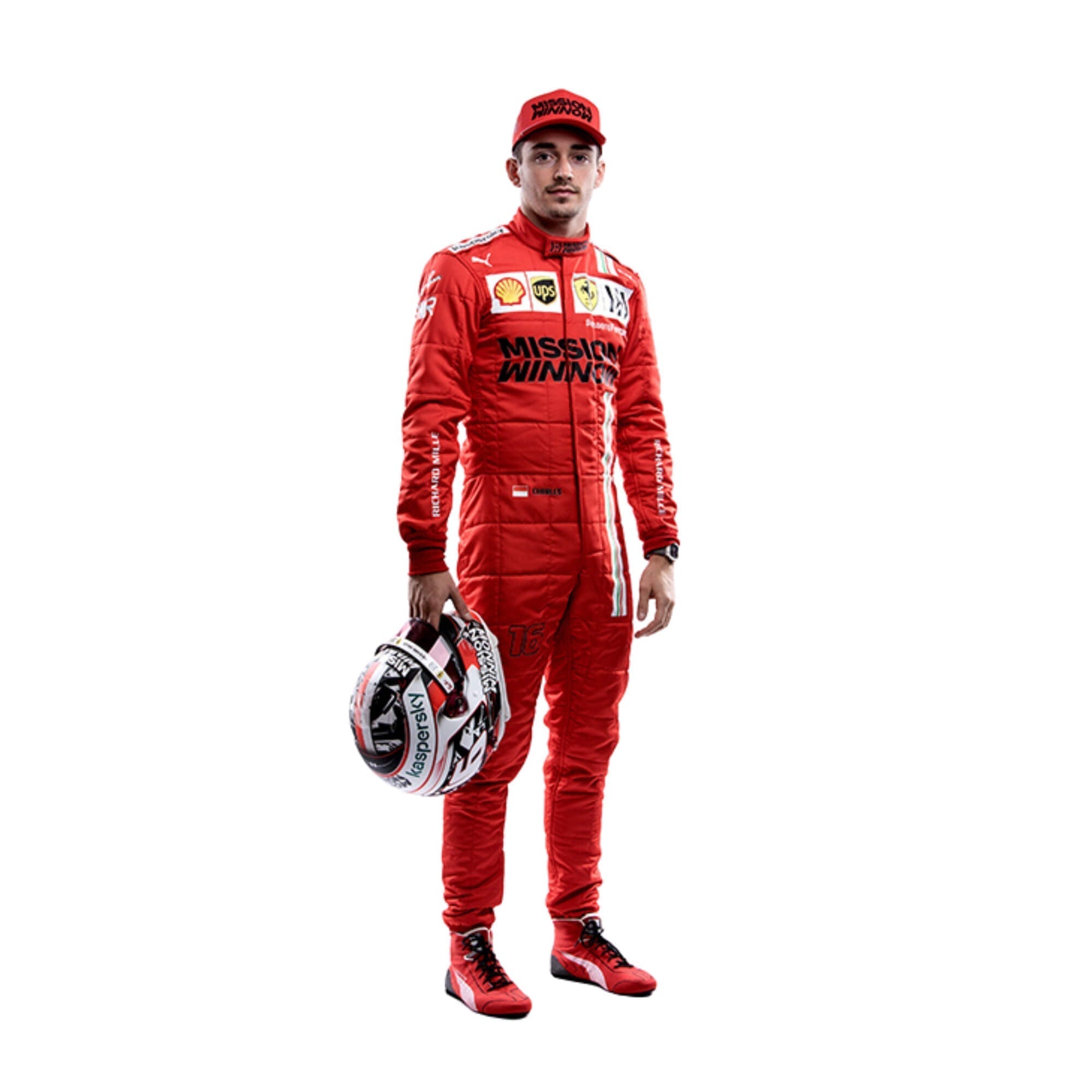 Charles Leclerc 2021 F1 Racing Suit Team Ferrari Mission Winnow