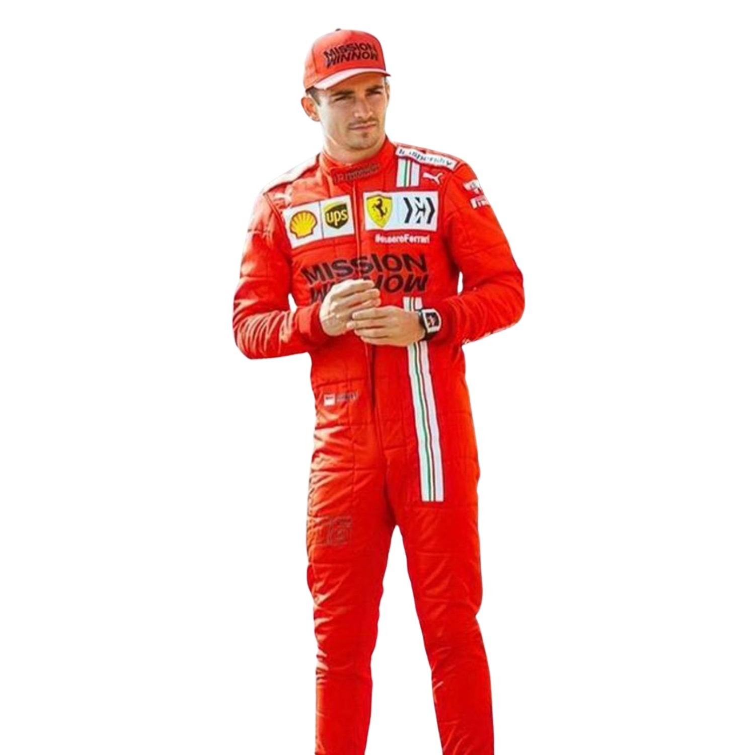 Charles Leclerc 2021 F1 Racing Suit Team Ferrari Mission Winnow