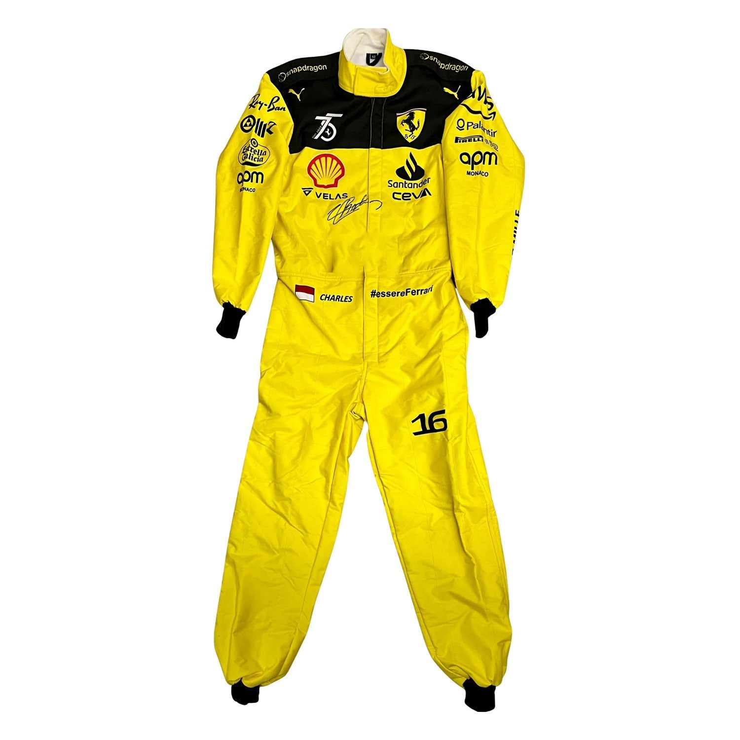 Charles Leclerc 2022 75th Anniversary F1 Racing Suit Team Ferrari