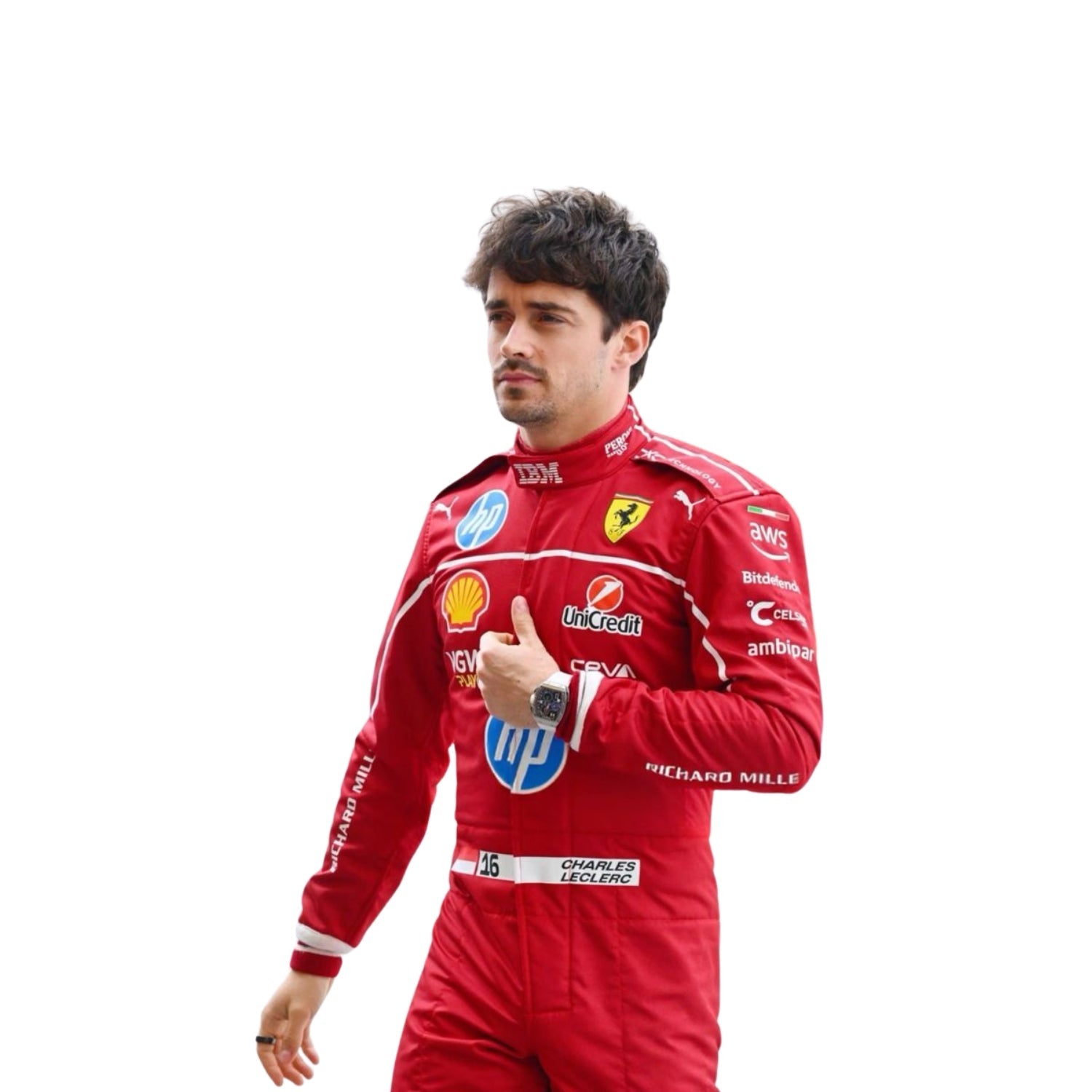 Charles Leclerc 2025 F1 Racing Suit Team Ferrari