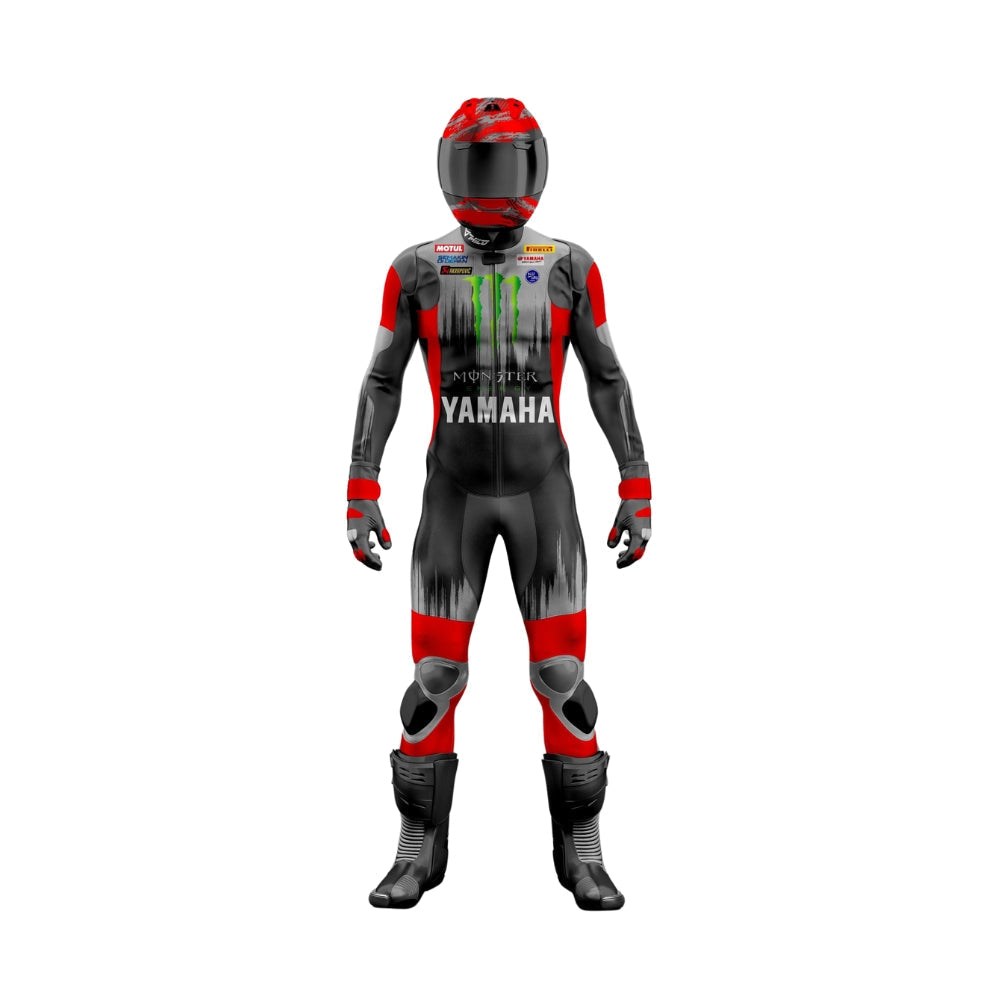 MotoGP Yamaha Leather Protective Gear - Motorcycle Racing Suit