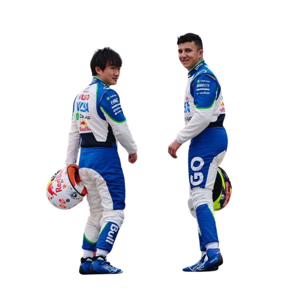 Yuki Tsunoda Racing Bulls 2025 F1 racing suit detail view