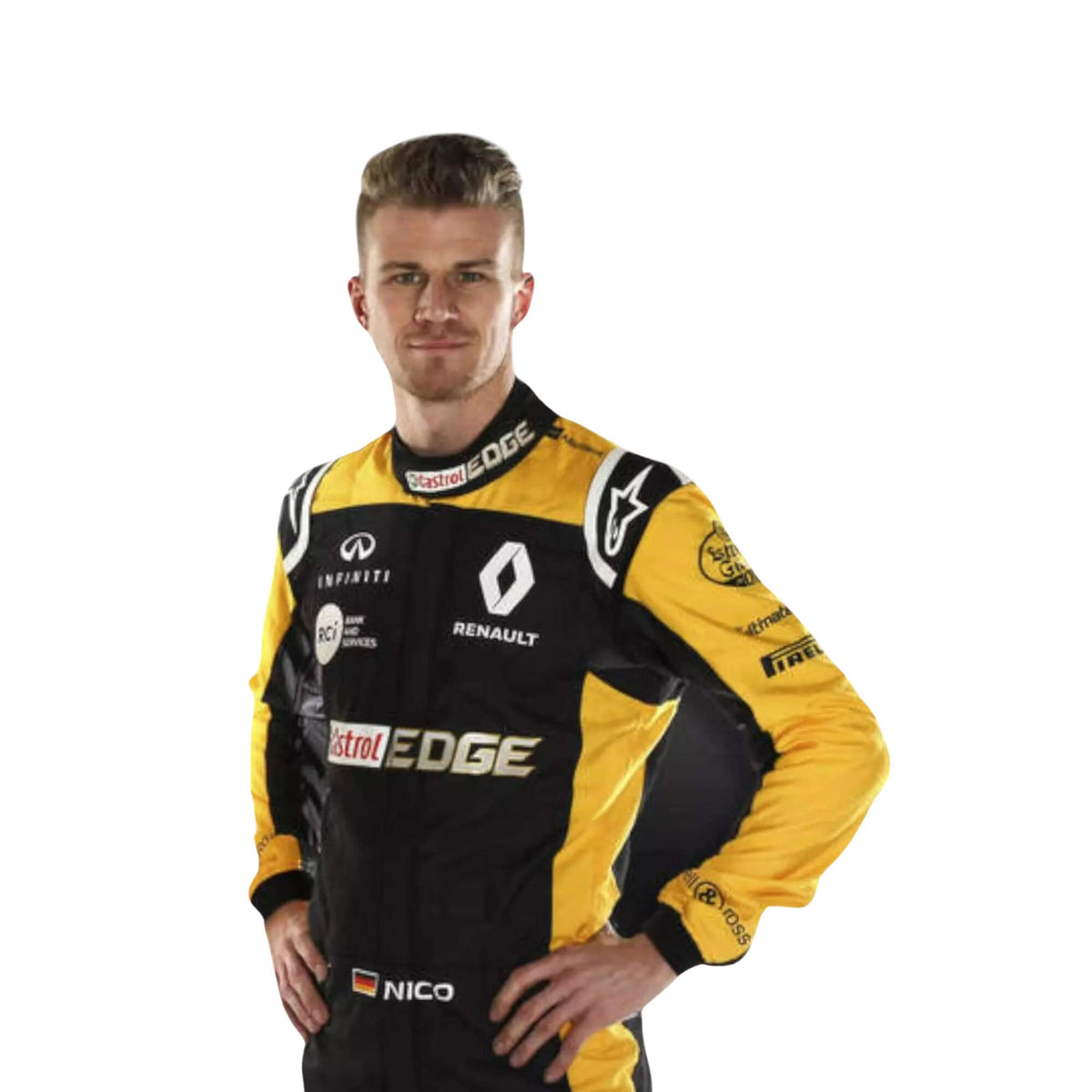 Nico Hulkenberg Haas racing suit back view