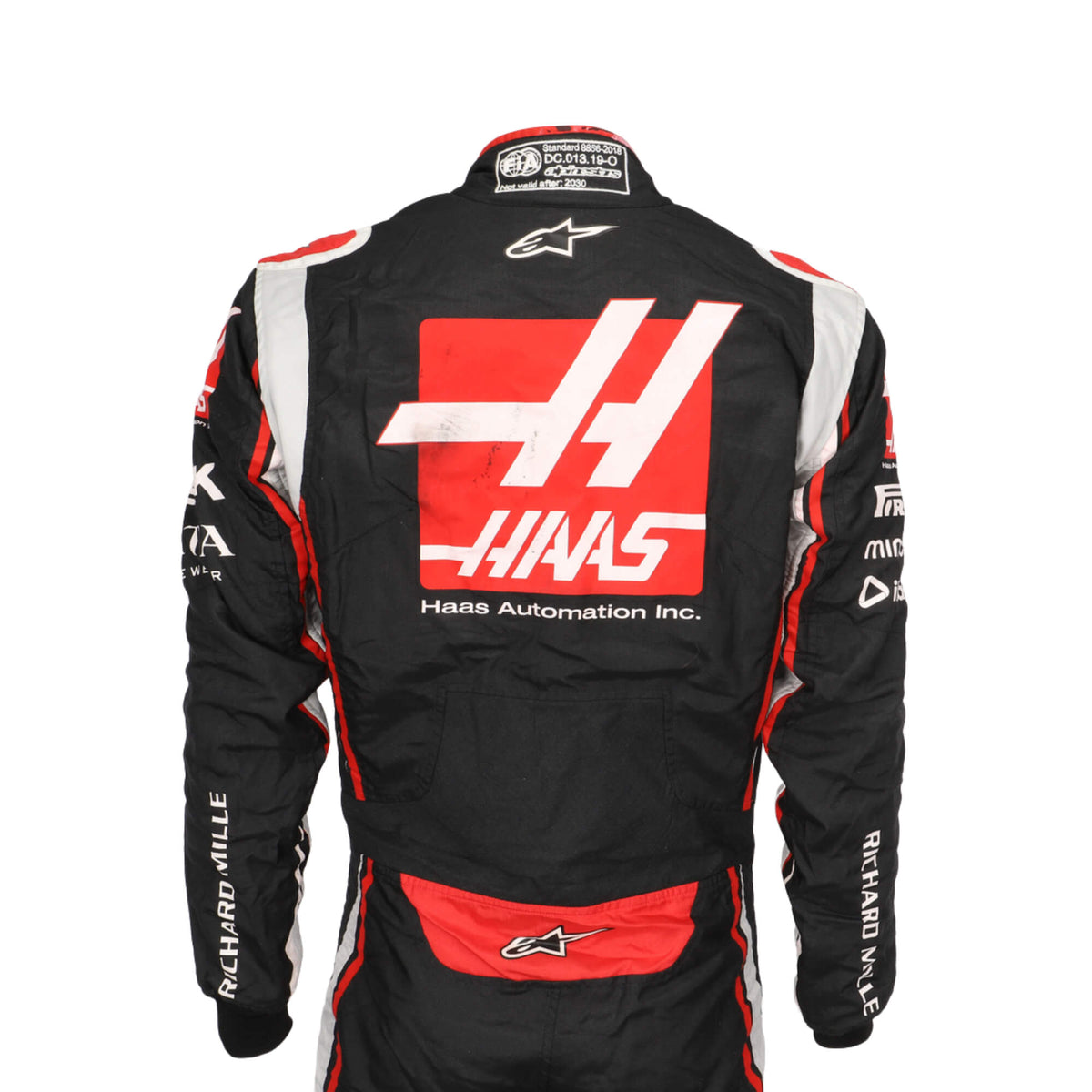 Romain Grosjean Haas 2020 Austrian GP racing suit detail view