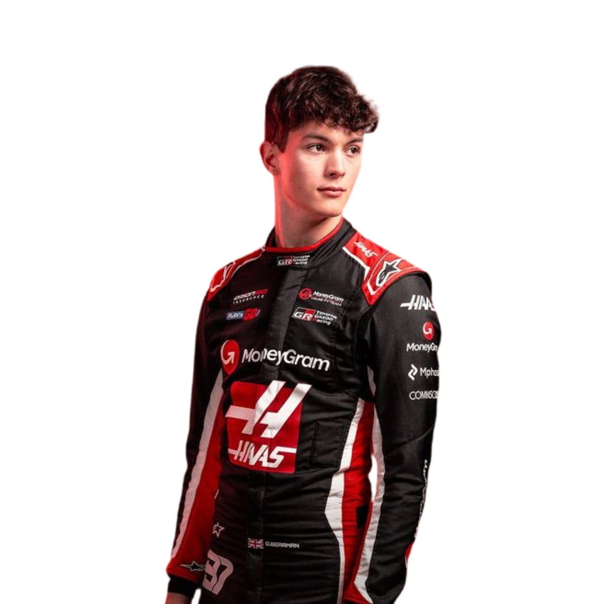 Oliver Bearman Haas 2025 breakthrough season suit side view